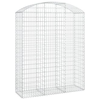 Berkfield Home Arched Gabion Basket 150x50x180/200 cm Galvanised Iron in Silver