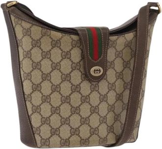 Gucci Pre-owned Vintage Shoulder Bag - Dames - Vintage Schoudertas - Beige - ONE Size - Leer - Vintage