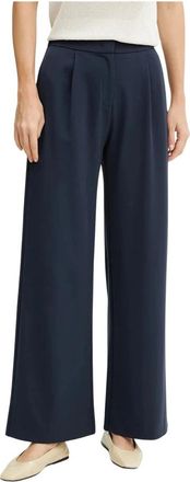 Patrizia Pepe Palazzo broek met elastische taille - Dames - Wijde Broeken - Blauw - L - Polyester - Broeken