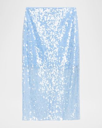Veronica Beard Allora Sequined Midi Skirt