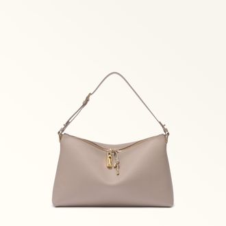 Furla Debby Shoulder Bag L Linen Night Calf Leather + Sidney Calf Leather Woman