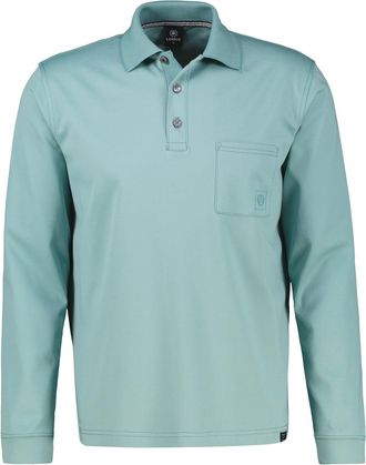 Lerros Poloshirt LERROS Langarm Polo mit Brusttasche in Grossen Gr&ouml;ssen, Herren, Gr. 4XL, arctic blau, 52% Baumwolle, 48% Polyester, ohne Ausschnitt, Shirts 