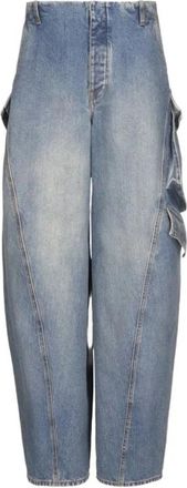 Alaia Denim Cargo Broek - Dames - Loose Fit Jeans - Blauw - S - Denim - Jeans
