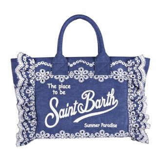 MC2 Saint Barth Tote Bags, female, Blue, Size: ONE SIZE Borsa Colette Volant