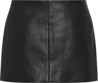 Rosetta Getty Leather short skirt - women - Cotton/Elastane/Lambskin - 2 - Black