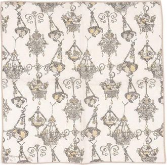 Givenchy Chandelier-Print Silk Pocket Square - Beige