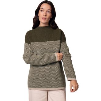 Celtic & Co. Felted Funnel Neck Sweater in Moss Chevron at Nordstrom, Size X-Large