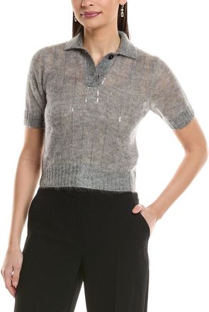 Brunello Cucinelli Mohair & Wool-Blend Polo Sweater