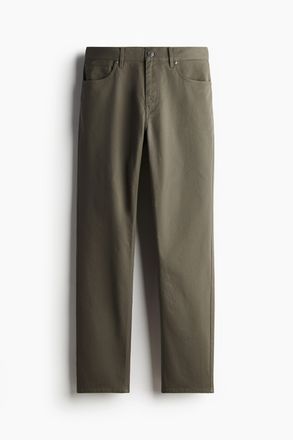 H&M Hose aus Baumwolltwill Slim Fit - Khakigr&uuml;n