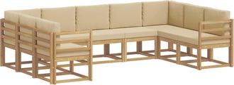 vidaXL Conjunto De Sof&aacute;s De Exterior 9 Uds. Y Beige Vidaxl