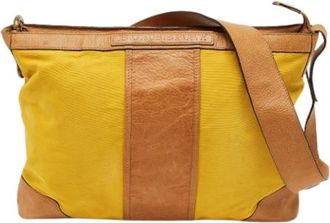 Burberry Pre-owned Cross Body Bags, female, Yellow, Size: ONE SIZE Pre-owned Canvas Cross Body Bag