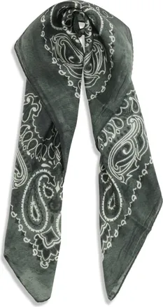 Golden Goose Paisley Printed Silk Scarf - Green
