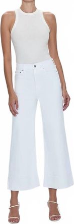 Pistola Denim Lana Crop With Cuff High Rise Ultra Wide Leg Jean In Vivid White