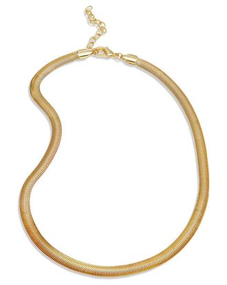 Savvy Cie Jewels 18K Plated Wide Snake Necklace