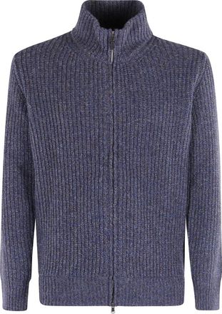 KANGRA Maglia Full Zip - Heren - Vesten - Blauw - M - Wol - Truien & Vesten