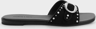 Charles & Keith Studded Buckled Slide Sandals