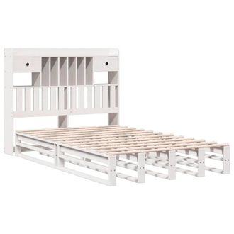 Berkfield Home Decorative Bookcase Bed without Mattress White 135x190 cm Double