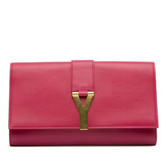 Saint Laurent Leren Clutch Ysl Logo