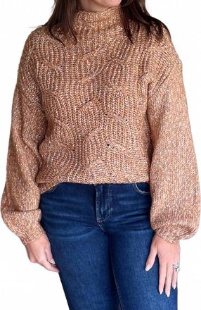 Tribal Warm Funnel Neck Oversized Sweater In Cinnamon
