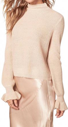 BB Dakota Mockneck Sweater In Champagne