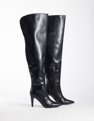 Azalea Wang Azalea Wang - Beaucoup - Stivali cuissard con tacco neri-Nero
