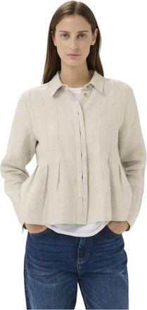Inwear Dilanaiw Geplooide Blouse - Dames - Overhemden - Wit - M - Linnen - Overhemden
