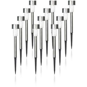 OEM Juego De 12 Guirnaldas De Luces Solares Navide&ntilde;as Coloridas E Impermeables, Fabricadas En Acero Inoxidable, Para Patio, Jard&iacute;n O Camino Exterior (4,5 