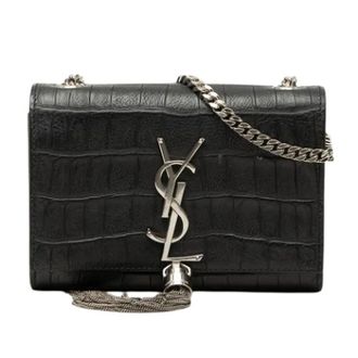 Saint Laurent Pre-owned Kate Crossbody Tas - Dames - Pre-owned - Zwart - Maat: ONE Size Leer