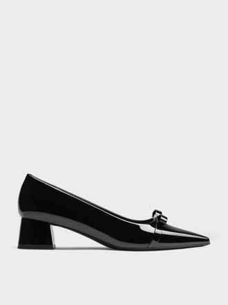 Charles & Keith Dorian Patent Bow Pointed Pumps
