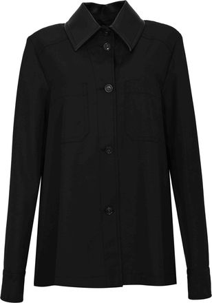 Sportmax Spx Superb Cotton Overshirt With Pleated Back