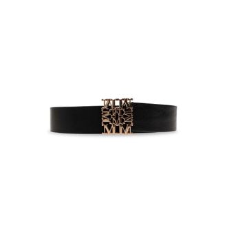 Max Mara Sumero Leren Riem - Dames - Riemen - Zwart - L - Leer - Accessoires