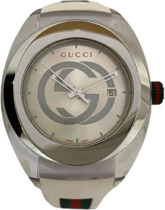 Gucci Pre-owned Watches, male, Gray, Size: ONE SIZE Pre-owned Sync Stainless Steel Watch