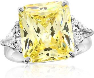 Suzy Levian Suzy Levian Gala Collection Silver Cz Cocktail Ring