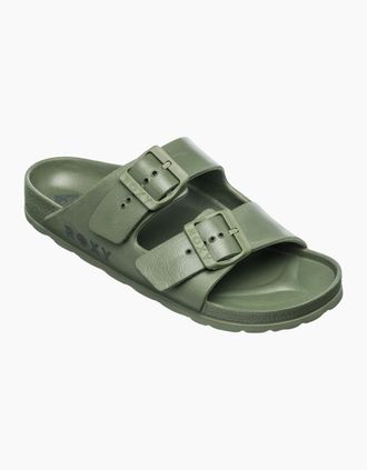 Roxy Womens Roxy Womens Kattie Slides - Green - Size: 5