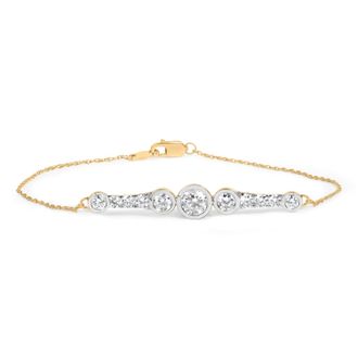 House of Brilliance 10K Yellow Gold Plated.925 Sterling Silver 1.50 Cttw Lab Grown Diamond Bezel Set Bracelet