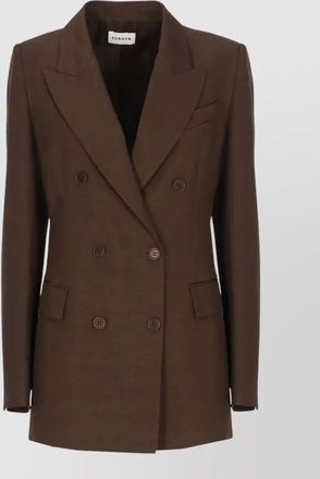 Parosh linen double-breasted blazer