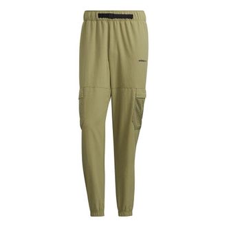 adidas Mens adidas neo Sw Wvn Crg Casual Breathable Pocket Sports Pants/Trousers/Joggers Olive Green H55274