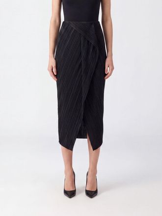Calvin Klein High-Waisted Cr&ecirc;pe Midi Pencil Skirt with Front Slit