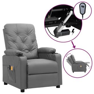 vidaXL Vidaxl - Sill&oacute;n De Masaje El&eacute;ctrico Cuero Sint&eacute;tico Gris