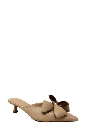 Shushop Nell Pointed Toe Kitten Heel Mule in Beige at Nordstrom, Size 7.5
