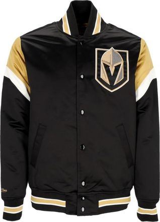 Mitchell & Ness NHL Heavyweight Bomberjack met Vegas Golden Knights Logo - Heren - Bomber jackets - Zwart - XL - Polyester - Jassen