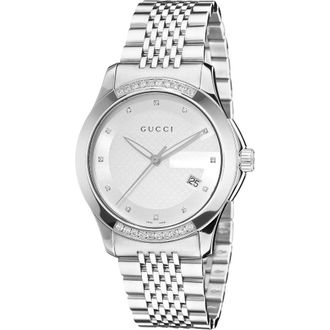 Gucci YA126407 G-Timeless Silver Dial Mens Watch Stainless Steel - One Size