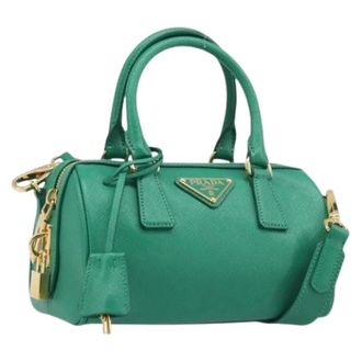 Prada Pre-owned Vintage Saffiano Mini Bag - Dames - Pre-owned - Groen - Maat: ONE Size Leer
