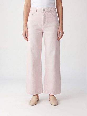Paige Jeans Anessa straight cropped a vita alta in denim di cotone