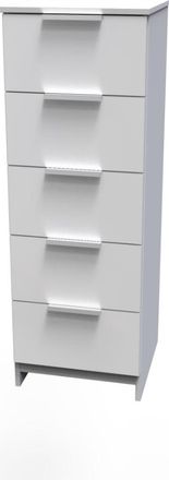 Welcome Furniture Paris Ready Assembled Tallboy Chest of Drawers with 5 Drawers - White Matt - Welcome Furniture | TJ Hughes