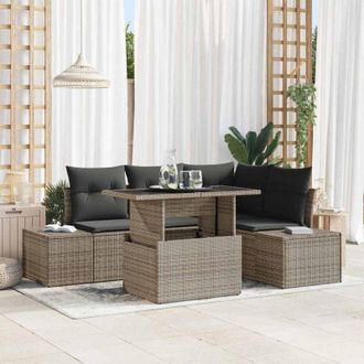 vidaXL Conjunto De Sof&aacute; De Jard&iacute;n 5 Pcs Gris 100 X 55 X 73 Cm Vidaxl