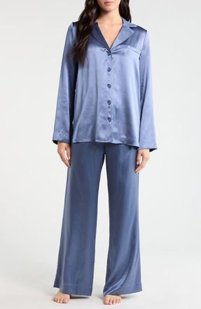 Reformation Ella Silk Pajamas in Cornflower at Nordstrom, Size X-Small