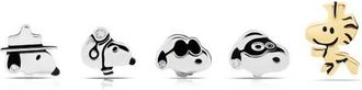 Crislu x Peanuts Snoopy & the Gang Set of 5 Assorted Single Stud Earrings in Pure Platinum /Clear Stone at Nordstrom