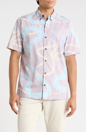 Kahala Lei Aloha Short Sleeve Cotton Button-Down Shirt in Pua at Nordstrom, Size Xx-Large