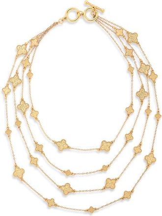 Karine Sultan Molten Clover Necklace in Gold at Nordstrom